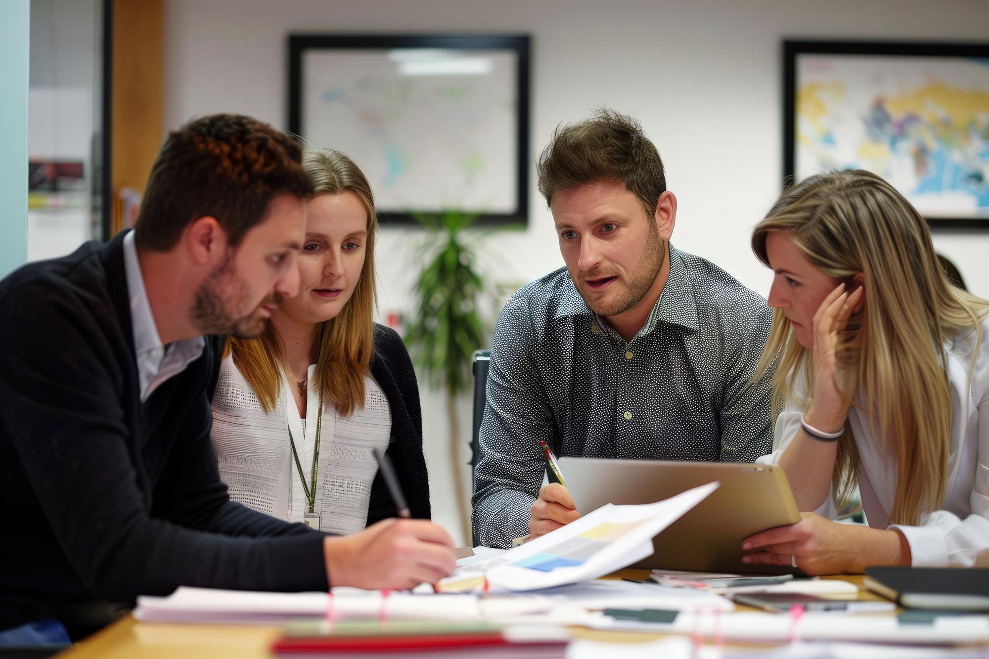 Professionelles Team in Workshop-Umgebung