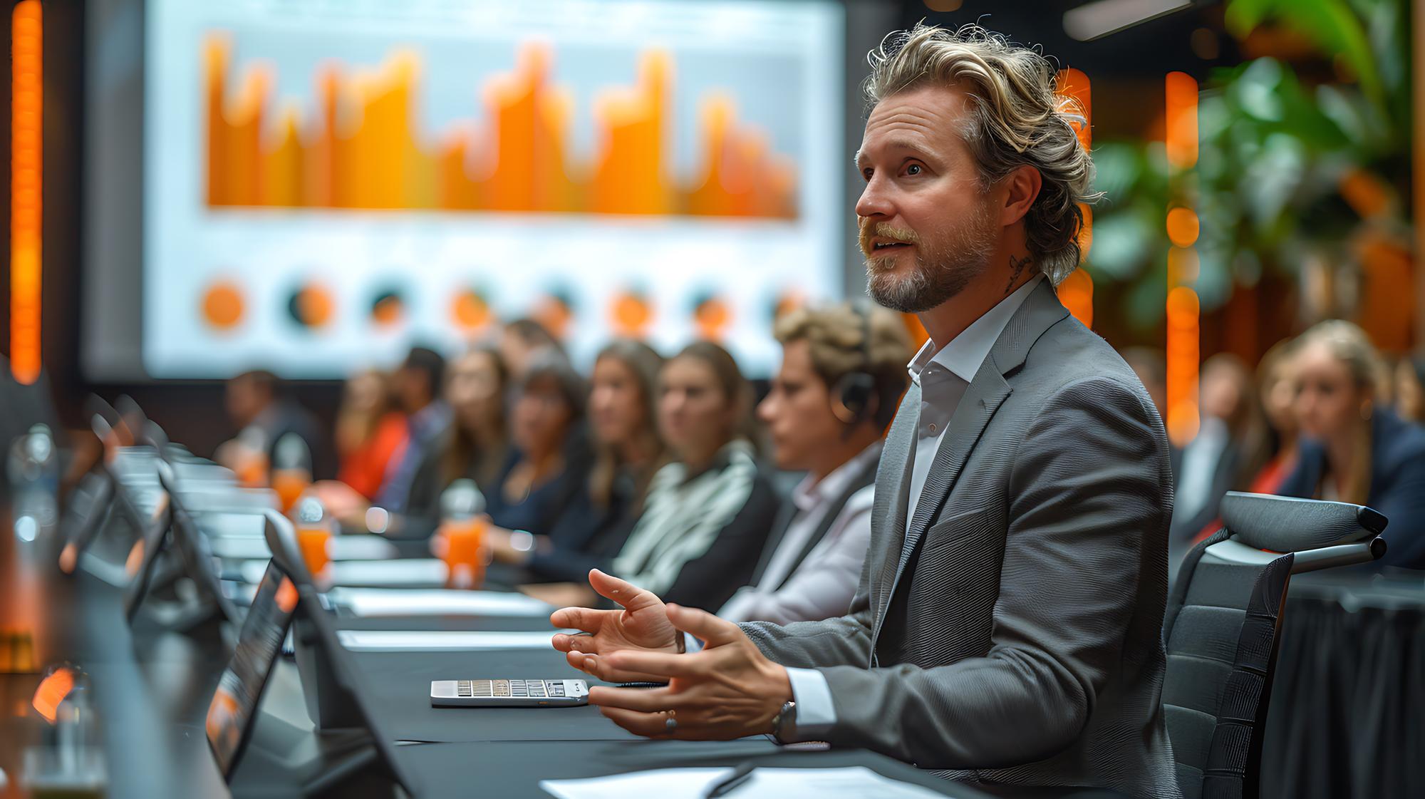 Trainer spricht vor Teilnehmern im Workshop