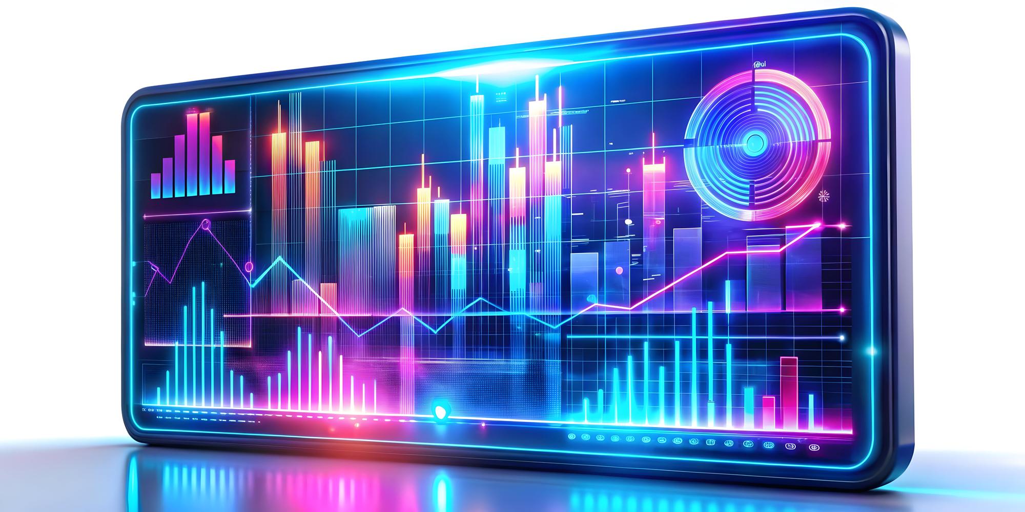 Futuristische Darstellung von Finanzdaten auf Bildschirm